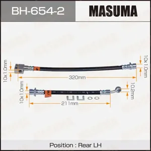MASUMA BH6542 Шланг тормозной задн. левый