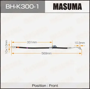 MASUMA BHK3001 Шланг тормозной Hyundai IX35 10- Kia Sportage 10- передний правый
