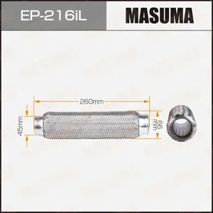 MASUMA EP216IL Гофра глушителя усиленная, 3-х слойная, interlock, 45x280