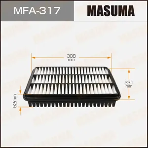 MASUMA MFA317 Воздушный фильтр Toyota Land Cruiser 4.7L V8 98-, Land Cruiser Prado 2.7L 02-, Lexus GX I, II02-