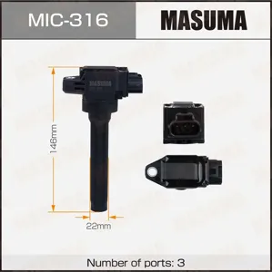 MASUMA MIC316 Катушка зажигания Mitsubishi MIRAGE (A0A) [3A92] 1.2L 2012 - Mitsubishi MIRAGE V (A05A) [