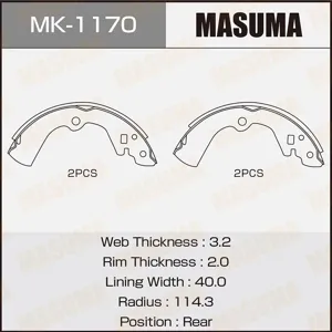 MASUMA MK1170 Колодки торм.барабанные Nissan ad