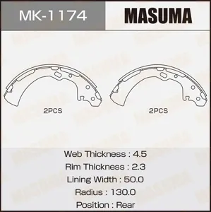 MASUMA MK1174 Колодки торм. (барабанные)