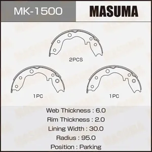 MASUMA MK1500 Колодки торм.барабанные