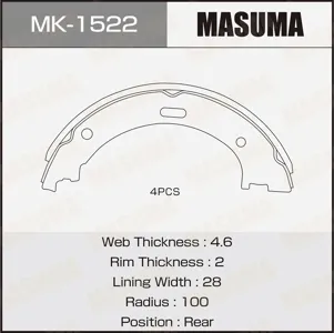 MASUMA MK1522 Колодки торм.