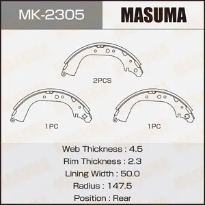 MASUMA MK2305 Колодки торм.барабанные Toyota 4Runner all 87>Hiace 89>