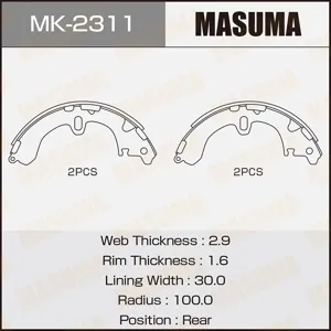 MASUMA MK2311 Колодки барабанные R-1030 MK-2288 (112)