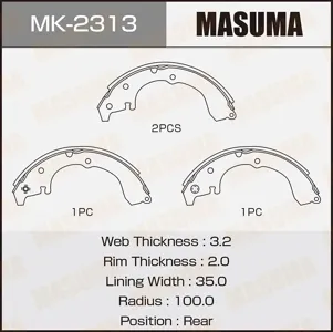 MASUMA MK2313 Колодки торм.барабанные