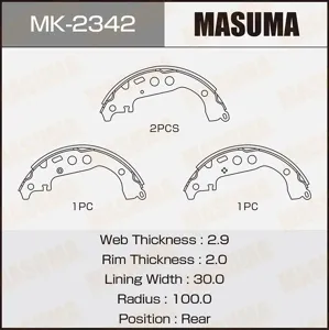 MASUMA MK2342 Колодки торм.барабанные Toyota YarisYaris Verso 99>