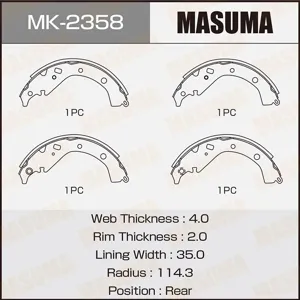 MASUMA MK2358 Колодки ручника Toyota allion