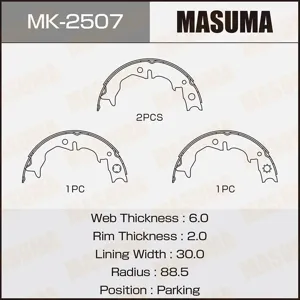 MASUMA MK2507 Колодки торм.барабанные