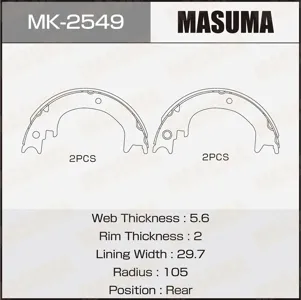 MASUMA MK2549 Колодки торм.