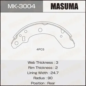 MASUMA MK3004 Колодки торм.