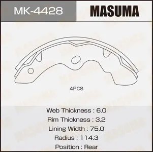 MASUMA MK4428 Колодки торм.
