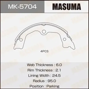 MASUMA MK5704 Колодки торм.