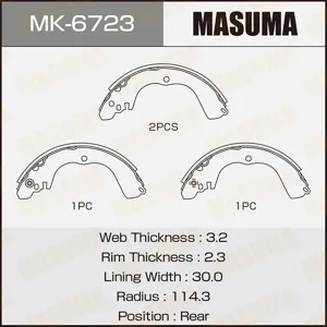 MASUMA MK6723 Колодки торм.бараб.