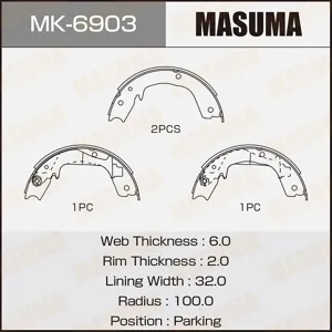 MASUMA MK6903 Колодки барабанные парковочные [ комплект 4шт] (14)