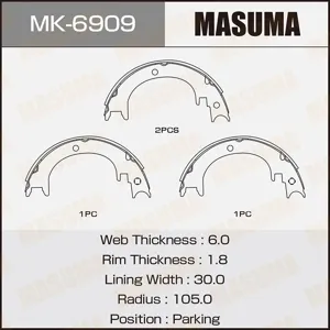 MASUMA MK6909 Колодки торм.барабанные