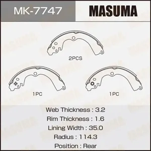 MASUMA MK7747 Колодки торм.бараб.