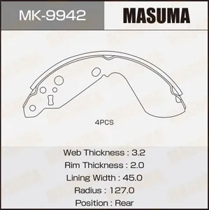 MASUMA MK9942 Колодки торм.