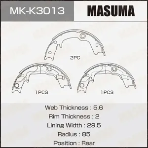 MASUMA MKK3013 Колодки торм.