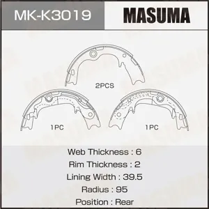MASUMA MKK3019 Колодки торм.