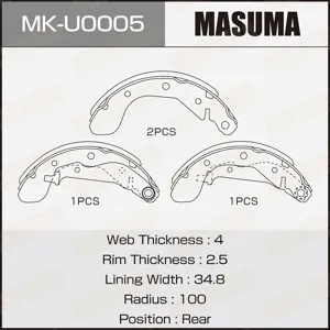 MASUMA MKU0005 Колодки торм.