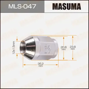 MASUMA MLS047 Гайка колесная (стальной диск) Hyundai Accent LC ( ТагАЗ ) (1999-2012)I30 (2007-2012) Solaris (RB) (2010- )