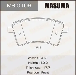 MASUMA MS0106 Колодки торм.передние