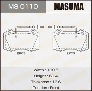 MASUMA MS0110 Колодки торм.