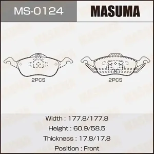 MASUMA MS0124 Колодки дисковые