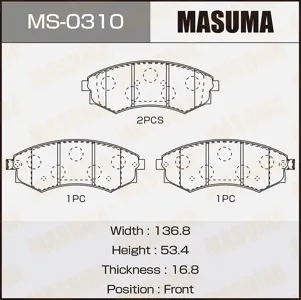 MASUMA MS0310 Колодки торм.