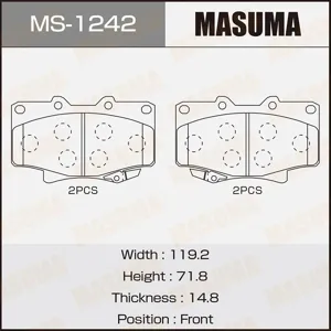 MASUMA MS1242 Колодки торм.передние Toyota Land Cruiser 4.04.54.2DTD 90-97