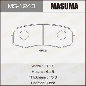 MASUMA MS1243 Колодки торм.задние Toyota Land Cruiser 02>