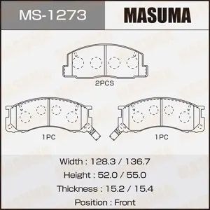 MASUMA MS1273 Колодки торм.передние Toyota Previa 2.4i & 4WD 97-00