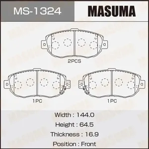 MASUMA MS1324 Колодки торм.передние Lexus GS300GS430IS300 3.0-4.3 92>