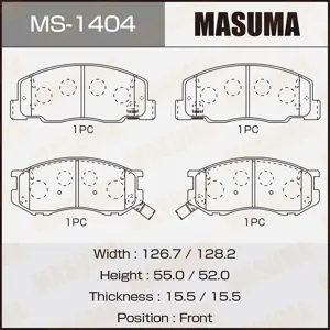 MASUMA MS1404 Колодки торм.передние Toyota Previa 2.4i & 4WD 97-00