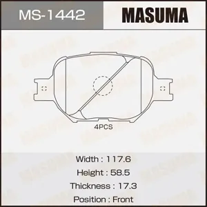 MASUMA MS1442 Колодки дисковые , AN-636K, NP1021, P83054 front (112)