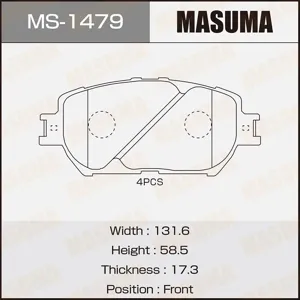 MASUMA MS1479 Колодки торм.передние Toyota Camry 2.4i3.0i 01>