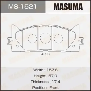 MASUMA MS1521 Колодки торм.передние
