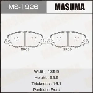 MASUMA MS1926 Колодки торм.