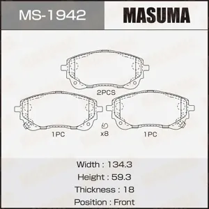 MASUMA MS1942 Колодки торм.передние