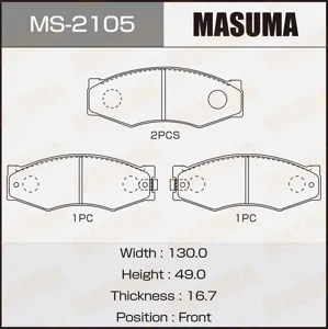 MASUMA MS2105 Колодки торм.передние