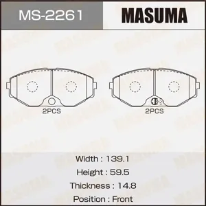 MASUMA MS2261 Колодки торм.передние Nissan Maxima QX 2.0i-3.0i 24V 00>