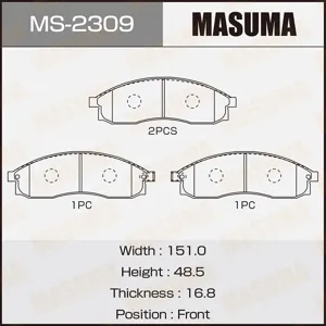 MASUMA MS2309 Колодки торм.передние Mitsubishi L200 2.5TD 4WD 01>