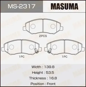 MASUMA MS2317 Колодки торм.передние