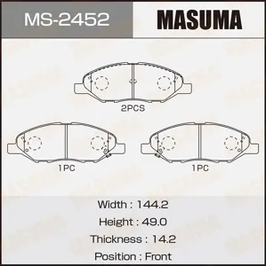 MASUMA MS2452 Колодки торм.передние Nissan Tiida 1.61.81.5D 07>