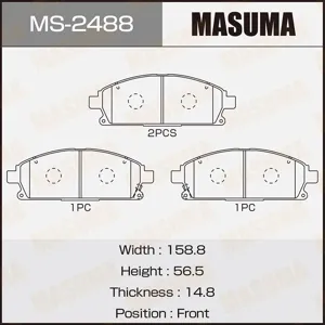 MASUMA MS2488 Колодки торм.передние Nissan Patfinder X-Trail 97>, Infiniti Q45 89-01