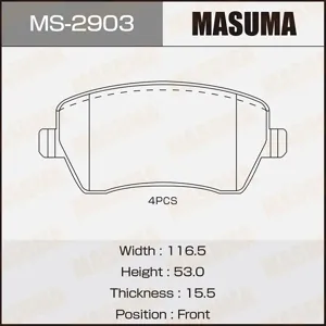 MASUMA MS2903 Колодки Nissan Micra 02-10
