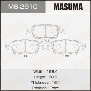MASUMA MS2910 Колодки торм.